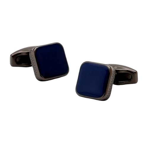 Manschettenknöpfe Quadratische Emaille-Manschettenknöpfe, schlichtes Herren-Business-Dating-Party-Hemd-Zubehör(Blue-black) von SDIUAKBV