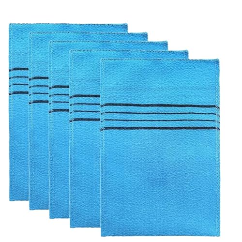 Peelinghandschuh Duschbad-Peelinghandschuh, 5 Stück, Peeling-Körperpeelings, Handtücher, Waschlappen, tragbar for Erwachsene, grobkörnige Bürste(Blue) von SDIUAKBV