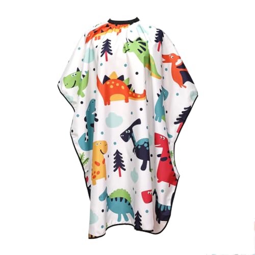 SDKZBFC Friseurumhang, Friseurschürze für Kinder, verstellbare Cartoon Dinosaurier wasserdicht Haarschnitt Umhang,Haarstyling-Zubehör für Kinder von SDKZBFC
