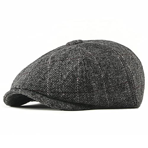 SDKZBFC Klassische Newsboy-Mütze im Vintage-Stil Einstellbare 8 Panel Fischgrätenmütze Tweed Gatsby Hut für Männer Karierten Efeuhut Kappe von SDKZBFC