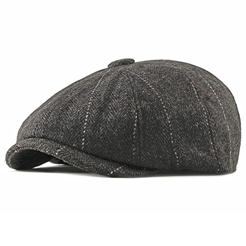 SDKZBFC Klassische Newsboy-Mütze im Vintage-Stil Einstellbare 8 Panel Fischgrätenmütze Tweed Gatsby Hut für Männer Karierten Efeuhut Kappe von SDKZBFC