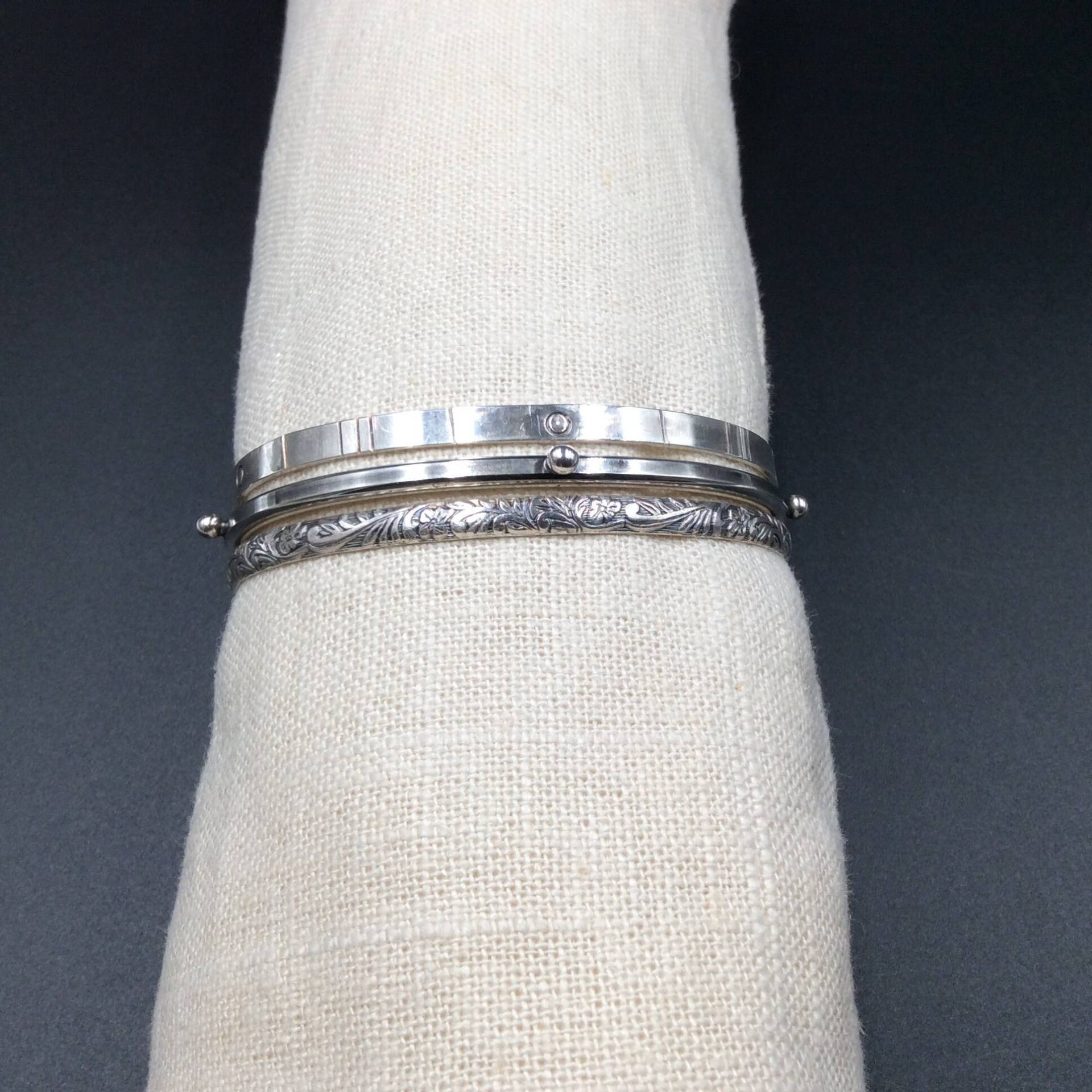 3 Sterling Silber Manschetten Armbänder Set 3 Sterling Silber Manschetten Armbänder Set von SDLStudio