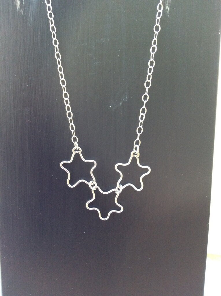 3 Stern Sterling Silber Halskette Kette 3 Stern Sterling Silber Halskette Kette von SDLStudio