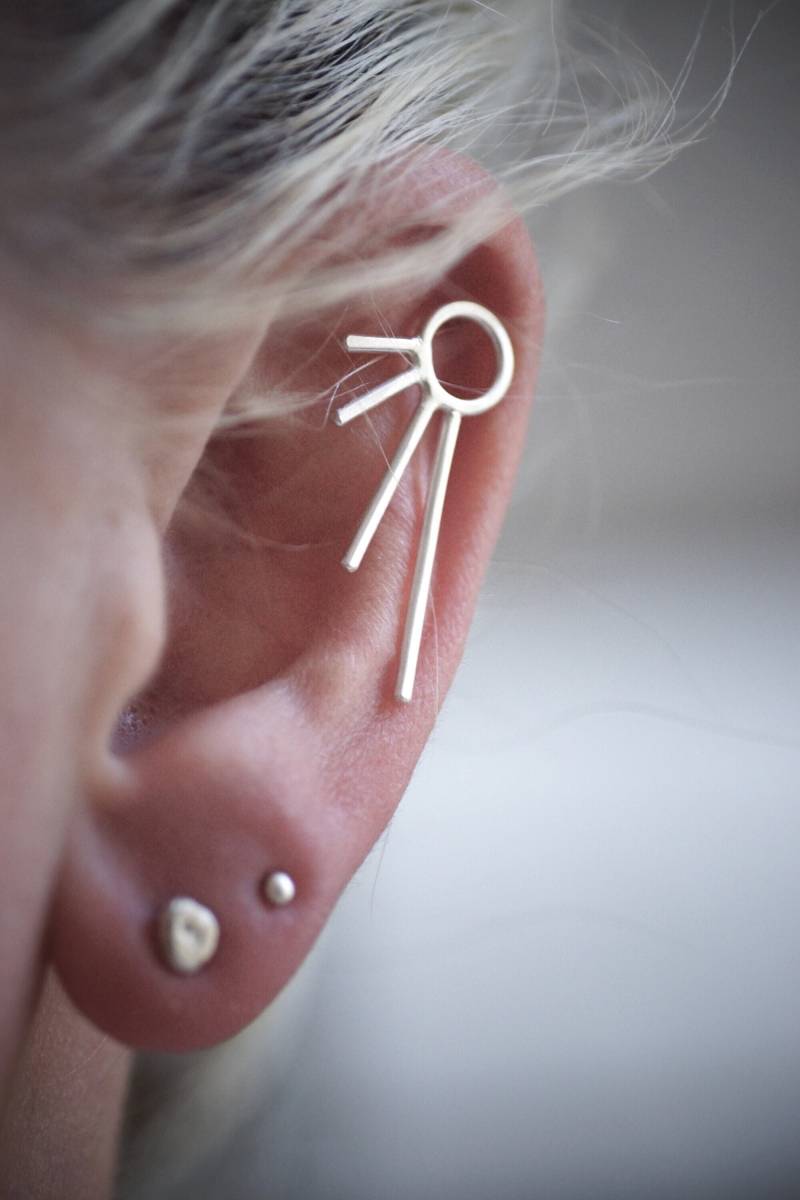 Sonnenstrahl Ohrringe - Statement Sterling Silber von SDMarieJewelry