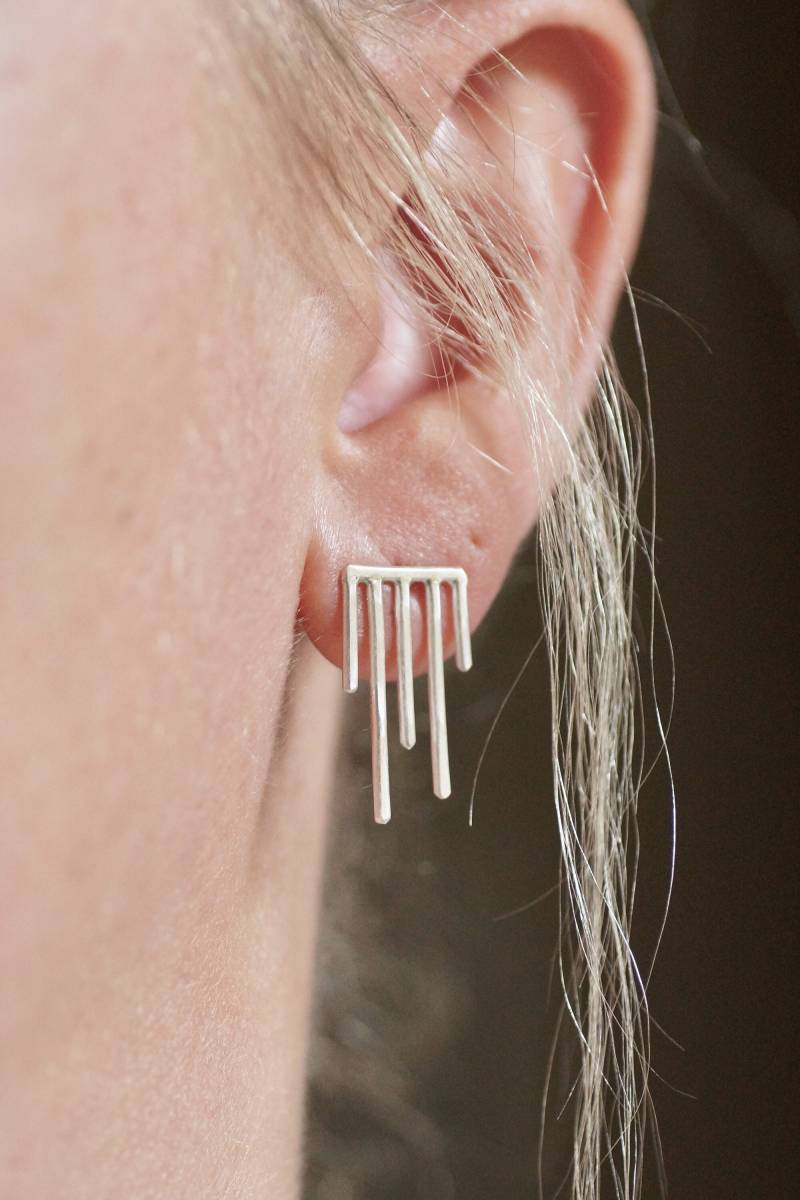 Tropfende Silber Ohrringe - Sterling Ohrstecker von SDMarieJewelry