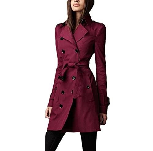 Herbst Frauen Trenchcoat Lang Windbreaker Europa Amerika Trend Zweireihig Schlank Lang Trenchcoat, siehe abbildung, 42 von SDSVFG
