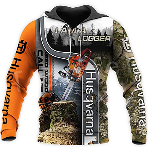 SDSVFG Worker Chainsaw Logger Tool 3D gedruckte Hoodies, Männer Pullover Sweatshirts Reißverschluss Hoodies von SDSVFG