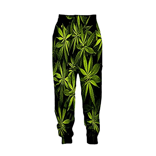 Weed 3D-Druck Freizeithose, gerade Sporthose, Jogginghose, 03, L von SDSVFG