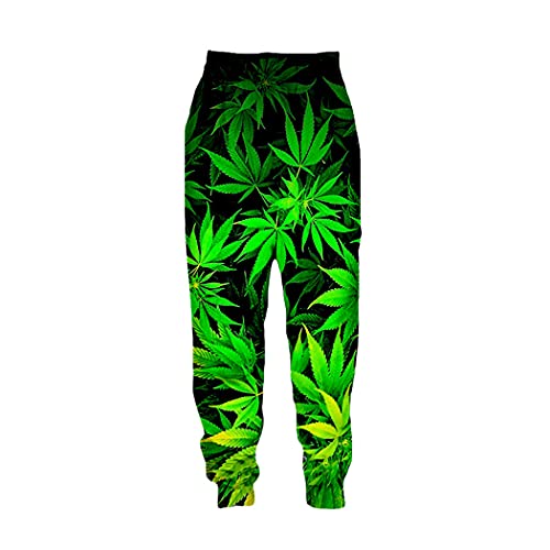 Weed 3D-Druck Freizeithose, gerade Sporthose, Jogginghose, 07, XL von SDSVFG