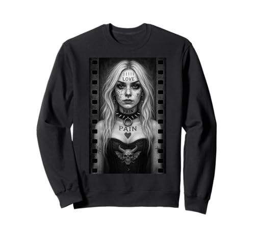 DarkAttitude Goth Girl Tattoo Skull Style Punk Emo Design Sweatshirt DarkAttitude Goth Girl Tattoo Skull Style Punk Emo Design Sweatshirt von SDT Gothic Clothes