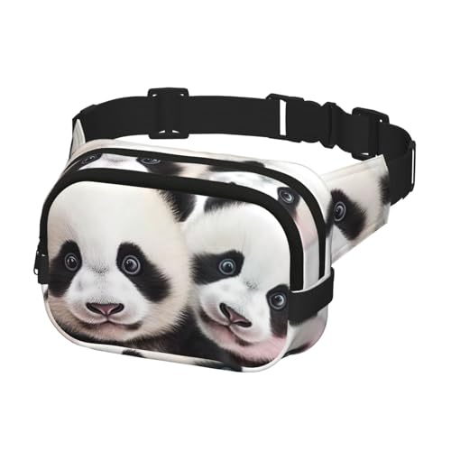 Bauchtasche für Herren und Damen, Crossbody-Bauchtasche, Baby-Pandas, Gürteltasche mit verstellbarem Gurt, Hüfttasche, Schwarz, Einheitsgröße, Schwarz , Einheitsgröße von SDTYKHJ