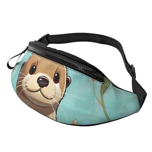 Bauchtasche für Herren und Damen, Crossbody-Bauchtasche, Cartoon, niedlicher Otter-Gürteltasche mit verstellbarem Riemen, Hüfttasche, Schwarz, Einheitsgröße, Schwarz , Einheitsgröße von SDTYKHJ