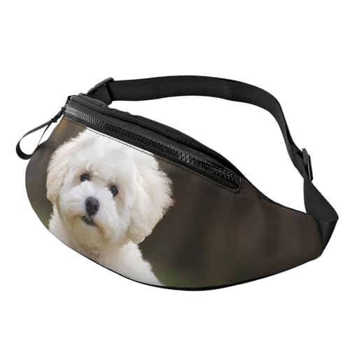 Bauchtasche für Herren und Damen, Crossbody-Hüfttasche, Bichon Frisé, Hundegürteltasche mit verstellbarem Gurt, Hüfttasche, Schwarz, Einheitsgröße, Schwarz , Einheitsgröße von SDTYKHJ