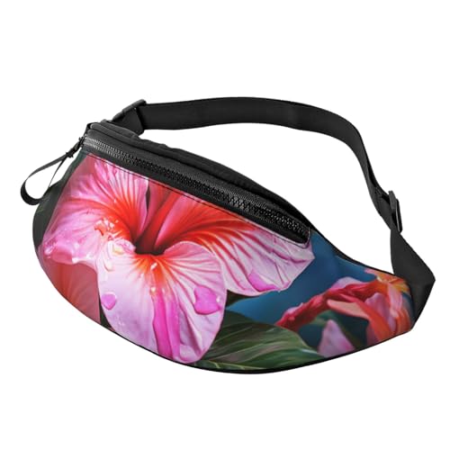 Bauchtasche für Herren und Damen, Crossbody-Hüfttasche, Blume, tropische Pflanzen, Gürteltasche mit verstellbarem Riemen, Hüfttasche, Schwarz, Einheitsgröße, Schwarz , Einheitsgröße Bauchtasche für Herren und Damen, Crossbody-Hüfttasche, Blume, tropische Pflanzen, Gürteltasche mit verstellbarem Riemen, Hüfttasche, Schwarz, Einheitsgröße, Schwarz , Einheitsgröße von SDTYKHJ