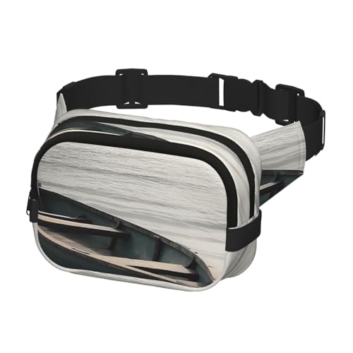 Bauchtasche für Herren und Damen, Crossbody-Hüfttasche, Boot am Meer, Gürteltasche mit verstellbarem Riemen, Hüfttasche, Schwarz, Einheitsgröße, Schwarz , Einheitsgröße von SDTYKHJ