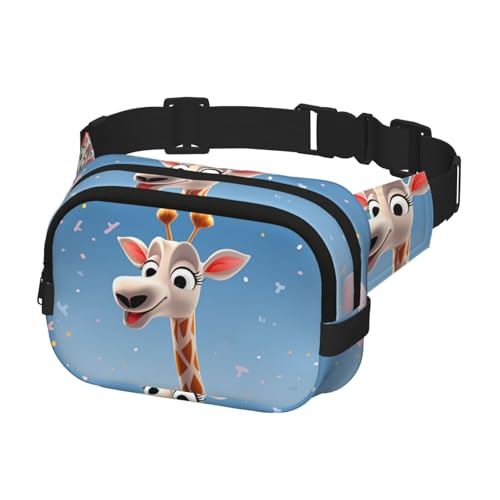 Bauchtasche für Herren und Damen, Crossbody-Hüfttasche, Cartoons, Giraffe, Gürteltasche mit verstellbarem Gurt, Hüfttasche, Schwarz, Einheitsgröße, Schwarz , Einheitsgröße von SDTYKHJ