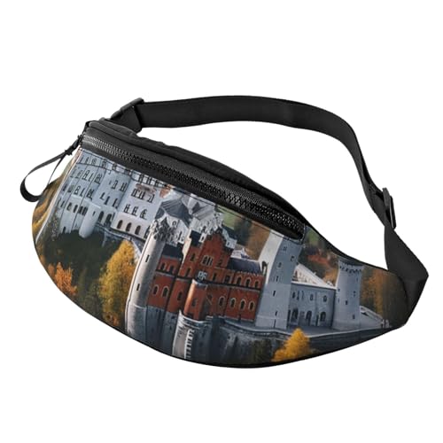 Bauchtasche für Herren und Damen, Crossbody-Hüfttasche, Deutschland, Schloss Neuschwanstein, Gürteltasche mit verstellbarem Gurt, Hüfttasche, Schwarz, Einheitsgröße, Schwarz , Einheitsgröße von SDTYKHJ