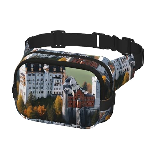 Bauchtasche für Herren und Damen, Crossbody-Hüfttasche, Deutschland, Schloss Neuschwanstein, Gürteltasche mit verstellbarem Gurt, Hüfttasche, Schwarz, Einheitsgröße, Schwarz , Einheitsgröße von SDTYKHJ