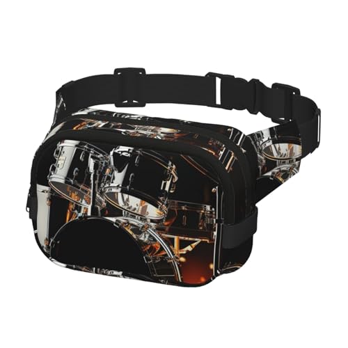 Bauchtasche für Herren und Damen, Crossbody-Hüfttasche, Drummer-Gürteltasche mit verstellbarem Riemen, Hüfttasche, Schwarz, Einheitsgröße, Schwarz , Einheitsgröße von SDTYKHJ