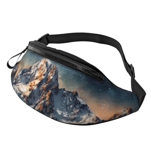 Bauchtasche für Herren und Damen, Crossbody-Hüfttasche, Sternennacht, die Berge, Gürteltasche mit verstellbarem Riemen, Hüfttasche, Schwarz, Einheitsgröße, Schwarz , Einheitsgröße von SDTYKHJ