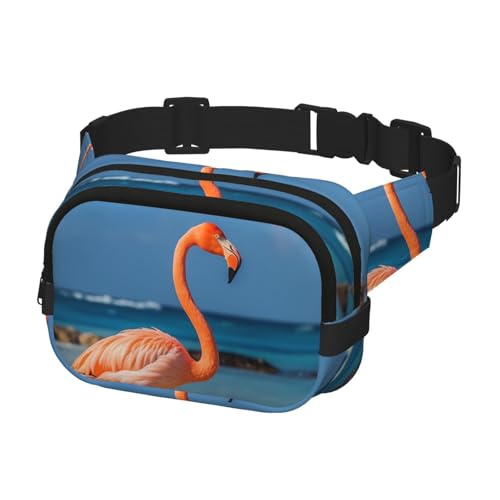 Bauchtasche für Herren und Damen, Crossbody-Hüfttasche, Strand, Flamingo, Gürteltasche mit verstellbarem Riemen, Hüfttasche, Schwarz, Einheitsgröße, Schwarz , Einheitsgröße von SDTYKHJ