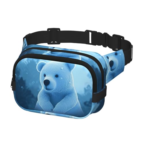 Bauchtasche für Herren und Damen, Umhängetasche, Bauchtasche mit verstellbarem Gurt, Bauchtasche mit blauem Bär, Hüfttasche Bauchtasche für Herren und Damen, Umhängetasche, Bauchtasche mit verstellbarem Gurt, Bauchtasche mit blauem Bär, Hüfttasche von SDTYKHJ