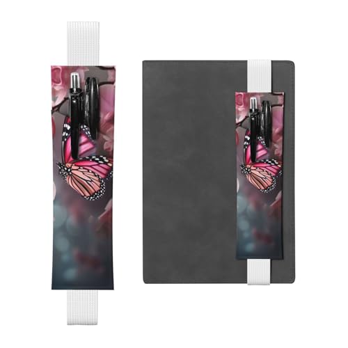 Elastisches Band, Stifthalter, Leder, Stifthalter für Notizbuch, Orchidee, Blume, Schmetterling, Federtasche, verstellbar, Tagebuch, Stifteetui, Lesezeichen, passend für 20,3 cm bis 25,4 cm große Elastisches Band, Stifthalter, Leder, Stifthalter für Notizbuch, Orchidee, Blume, Schmetterling, Federtasche, verstellbar, Tagebuch, Stifteetui, Lesezeichen, passend für 20,3 cm bis 25,4 cm große von SDTYKHJ