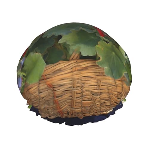 Geranium Korb Duschhaube für Frauen Doppellagige dicke Haarkappen Wiederverwendbare wasserdichte Badekappen mit Gummiband Haarhut Waschbar Duschhut für Männer Frauen Spa Salon von SDTYKHJ