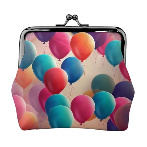 Münzgeldbörse mit Kussschloss, Mini-Münztasche, Ballon-Ledergeldbörse für Damen, Clutch, Wechselgeldbörse von SDTYKHJ