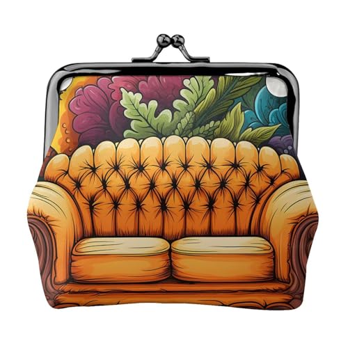 Münzgeldbörse mit Kussschloss, Mini-Münztasche, Couch, Ledergeldbörse für Damen, Clutch, Wechselgeldbörse von SDTYKHJ