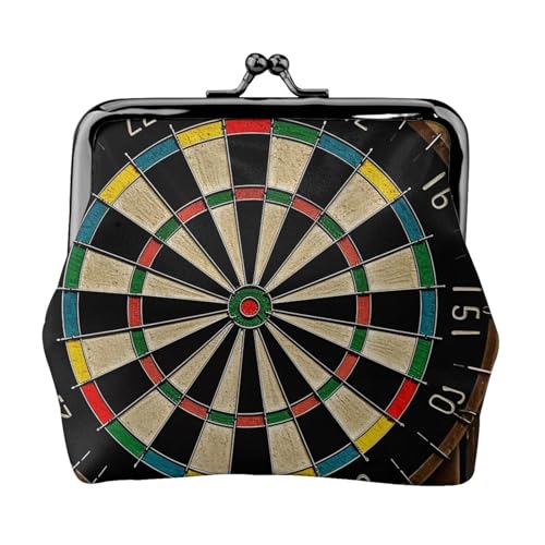 Münzgeldbörse mit Kussschloss, Mini-Münztasche, Dartscheibe, Ledergeldbörsen für Damen, Clutch, Wechselgeldbörse von SDTYKHJ