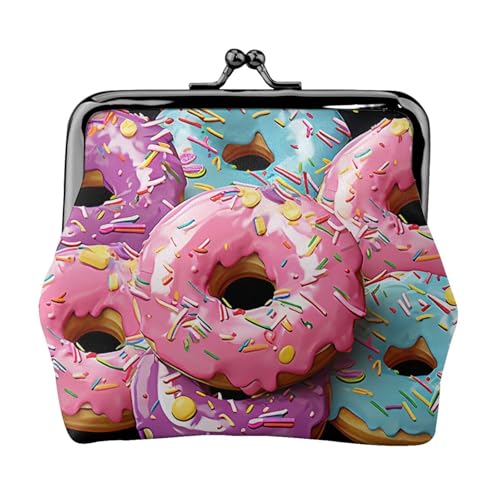 Münzgeldbörse mit Kussschloss, Mini-Münztasche, Donut-Ledergeldbörse für Damen, Clutch, Wechselgeldbörse von SDTYKHJ