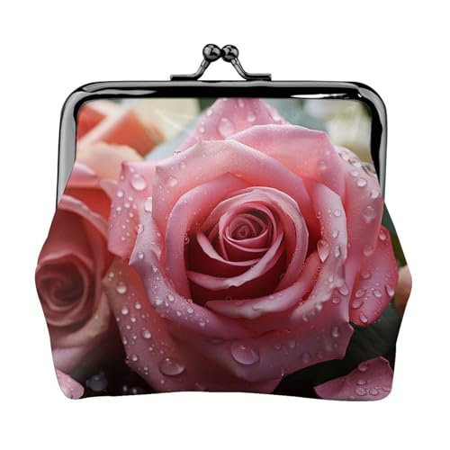 Münzgeldbörse mit Kussschloss, Mini-Münztasche, Liebe, Rose, Blütenblatt, Ledergeldbörse für Damen, Clutch, Wechselgeldbörse von SDTYKHJ