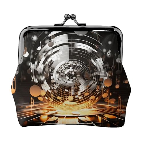 Münzgeldbörse mit Kussschloss, Mini-Münztasche, Musik-Notenschlüssel, Ledergeldbörse für Damen, Clutch, Wechselgeldbörse von SDTYKHJ
