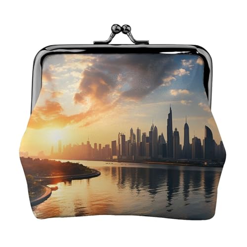 Münzgeldbörse mit Kussschloss, Mini-Münztasche, New York im Sonnenuntergang, Ledergeldbörsen für Damen, Clutch, Wechselgeldbörse Münzgeldbörse mit Kussschloss, Mini-Münztasche, New York im Sonnenuntergang, Ledergeldbörsen für Damen, Clutch, Wechselgeldbörse von SDTYKHJ