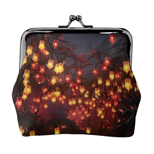 Münzgeldbörse mit Kussschloss, Mini-Münztasche, Papierlaterne, Ledergeldbörse für Damen, Clutch, Kleingeldbörse von SDTYKHJ