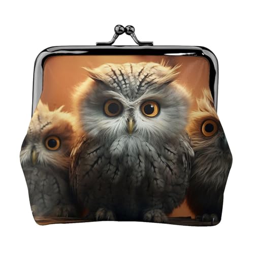 Münzgeldbörse mit Kussschloss, Mini-Münztasche, niedliche Eule, Baby-Ledergeldbörse für Damen, Clutch, Kleingeldbörse von SDTYKHJ