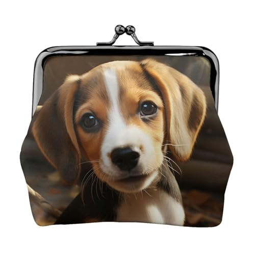Münzgeldbörse mit Kussschloss, Mini-Münztasche, niedlicher Beagle-Ledergeldbeutel für Damen, Clutch, Wechselgeldbörse von SDTYKHJ