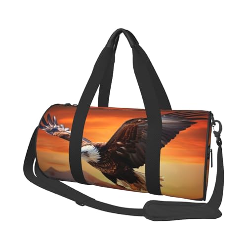 Reisetasche, leicht, klein, faltbar, Wochenendtasche, Übernachtungstasche, mit verstellbarem Schultergurt, Tragetasche, Adler fliegt im Sonnenuntergang, Krankenhaustasche für Damen und Herren Reisetasche, leicht, klein, faltbar, Wochenendtasche, Übernachtungstasche, mit verstellbarem Schultergurt, Tragetasche, Adler fliegt im Sonnenuntergang, Krankenhaustasche für Damen und Herren von SDTYKHJ