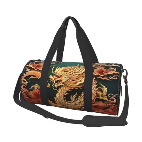 Reisetasche, leicht, klein, faltbar, Wochenendtasche, Übernachtungstasche, mit verstellbarem Schultergurt, Tragetasche, Drachen-Hintergrund, Krankenhaustasche für Damen und Herren Reisetasche, leicht, klein, faltbar, Wochenendtasche, Übernachtungstasche, mit verstellbarem Schultergurt, Tragetasche, Drachen-Hintergrund, Krankenhaustasche für Damen und Herren von SDTYKHJ