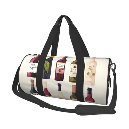 Reisetasche, leicht, klein, faltbar, Wochenendtasche, Übernachtungstasche, mit verstellbarem Schultergurt, Tragetasche, süße Weinflasche, Krankenhaustasche für Damen und Herren Reisetasche, leicht, klein, faltbar, Wochenendtasche, Übernachtungstasche, mit verstellbarem Schultergurt, Tragetasche, süße Weinflasche, Krankenhaustasche für Damen und Herren von SDTYKHJ