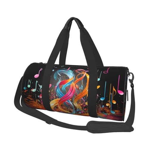 Reisetasche, leicht, klein, faltbar, Wochenendtasche, Übernachtungstasche, mit verstellbarem Schultergurt, bunte Musiknoten, Krankenhaustasche für Damen und Herren Reisetasche, leicht, klein, faltbar, Wochenendtasche, Übernachtungstasche, mit verstellbarem Schultergurt, bunte Musiknoten, Krankenhaustasche für Damen und Herren von SDTYKHJ