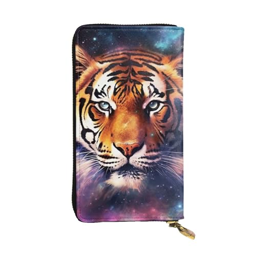 SDTYKHJ Damen Geldbörse Clutch Große Kapazität Lange Brieftasche Galaxy Tiger Leder Damen Karte Handy Halter Reise Geldbörse von SDTYKHJ