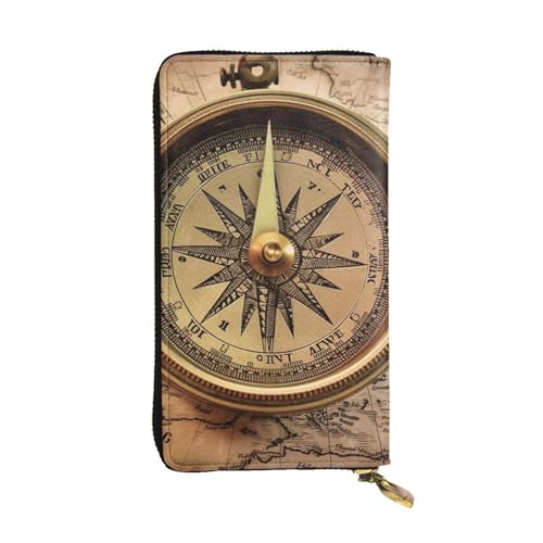 SDTYKHJ Damen Geldbörse Clutch Große Kapazität Lange Brieftasche Gesetz des Kompass Navigation Leder Damen Karte Handy Halter Reise Geldbörse von SDTYKHJ