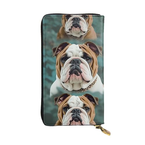 SDTYKHJ Damen Geldbörse Clutch Große Kapazität Lange Brieftasche Lustige Englische Bulldogge Leder Damen Karte Handy Halter Reise Geldbörse von SDTYKHJ