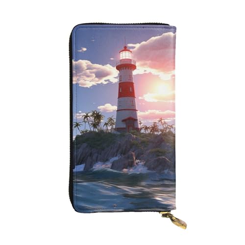 SDTYKHJ Damen Geldbörse Clutch Große Kapazität Lange Brieftasche Navigation Leuchtturm Leder Damen Karte Handy Halter Reise Geldbörse von SDTYKHJ