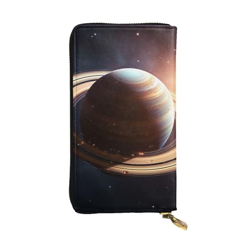 SDTYKHJ Damen Geldbörse Clutch Große Kapazität Lange Brieftasche Saturn Ring Leder Damen Karte Handy Halter Reise Geldbörse von SDTYKHJ