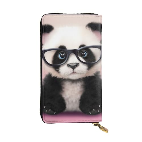 SDTYKHJ Damen Geldbörse Clutch Große Kapazität Lange Geldbörse Baby Panda mit Brille Leder Damen Karte Handy Halter Reise Geldbörse SDTYKHJ Damen Geldbörse Clutch Große Kapazität Lange Geldbörse Baby Panda mit Brille Leder Damen Karte Handy Halter Reise Geldbörse von SDTYKHJ