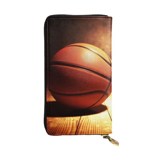 SDTYKHJ Damen Geldbörse Clutch Große Kapazität Lange Geldbörse Basketball Hintergrund Leder Damen Karte Handy Halter Reise Geldbörse von SDTYKHJ