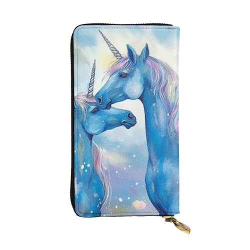 SDTYKHJ Damen Geldbörse Clutch Große Kapazität Lange Geldbörse Blau Liebe Leder Damen Kartenhalter Reise Geldbörse von SDTYKHJ